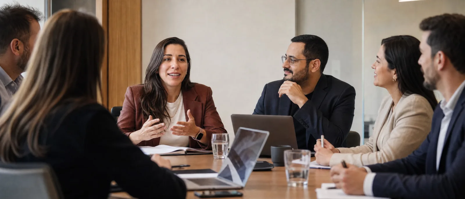 Equipe da NexUnio em reunião de consultoria